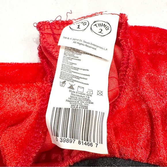 Spirit Halloween Dr Seuss Cat in the Hat Thing 1 & 2 Girls 2pc Halloween Costume - Picture 5 of 10